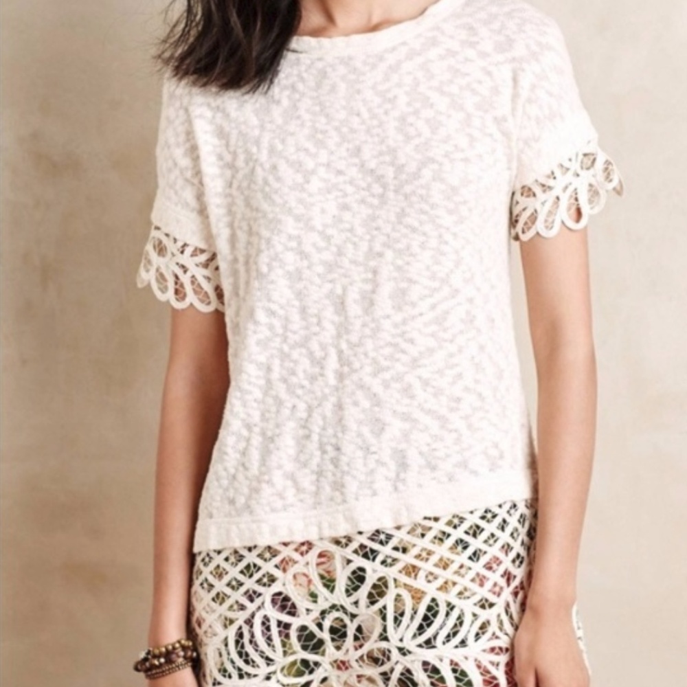 Anthro Saturday Sunday Spalliera Tunic Cream Lace